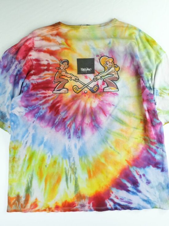 Mossimo Other - Vintage 90s Mossimo T-Shirt Custom Tie Dye Holed XL Golfing Grunge Center Logo